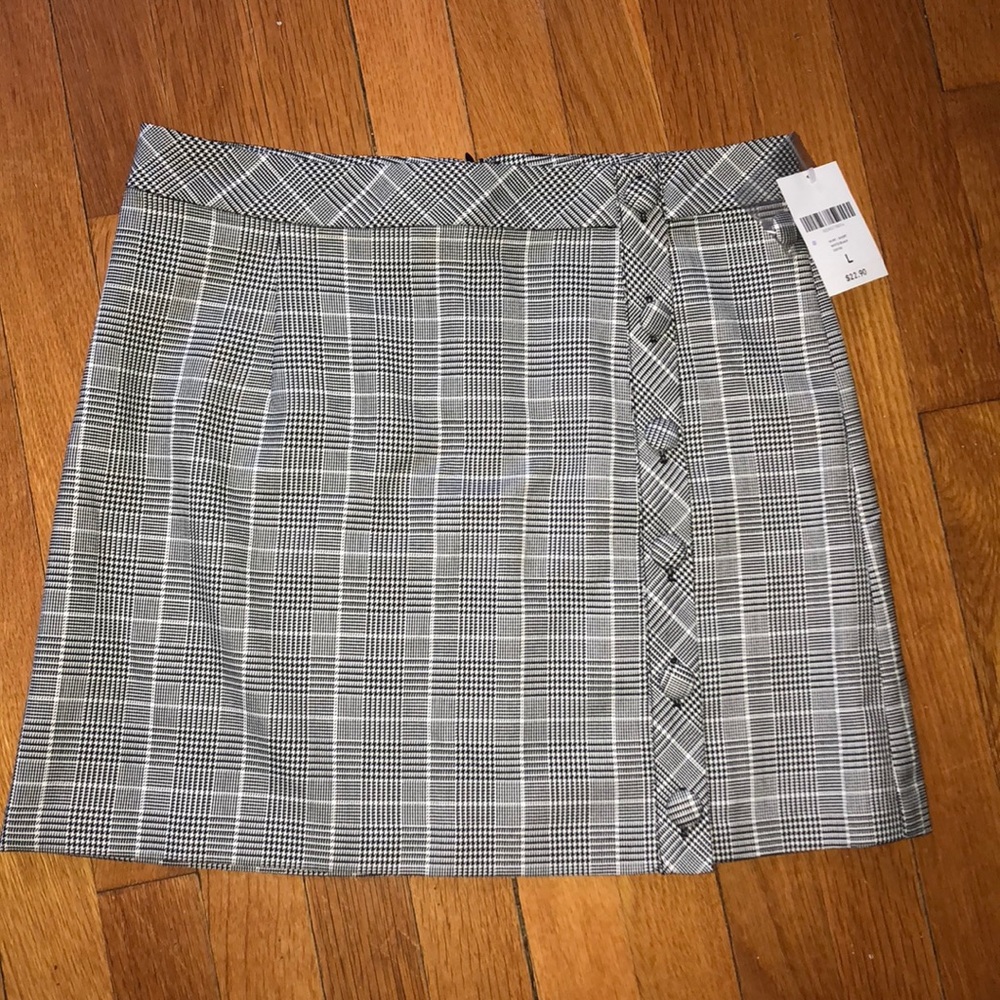 Plaid button up skirt